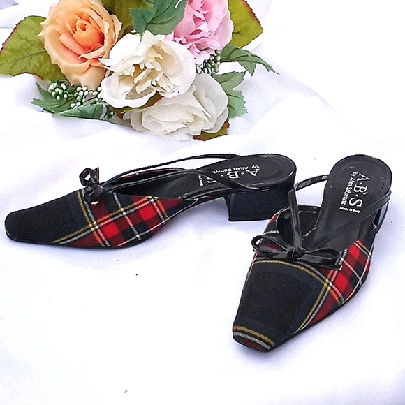 Allen Schwartz Plaid Mule Shoes - Picture 6 of 6